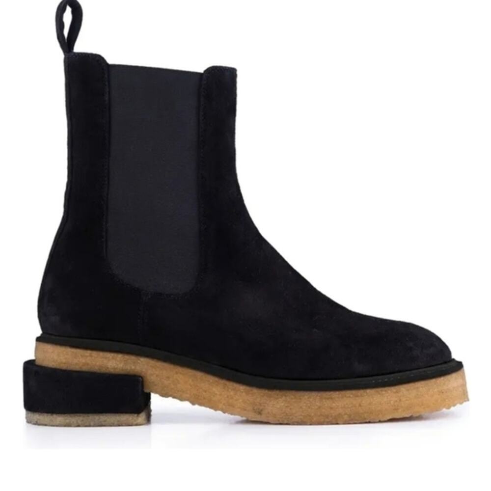Frame Le Canon Platform Chelsea Boot Black Suede Women's Size 41 (US 11) EUC
